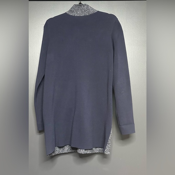 Ann Taylor Boiled Wool Zip Front Coatigan Navy S - Picture 5 of 5